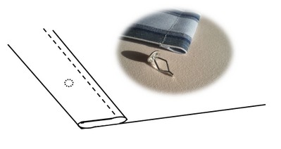 Finition ourlet 30mm et agrafes pour store banne