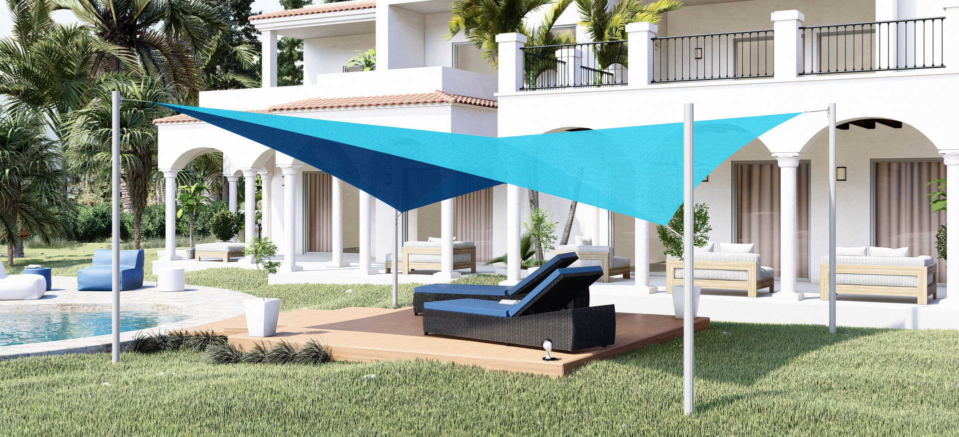 Configurateur de concept Twist, voile d'ombrage autoportée.