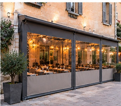 b&acirc;che sur mesure pour fermeture de terrasse